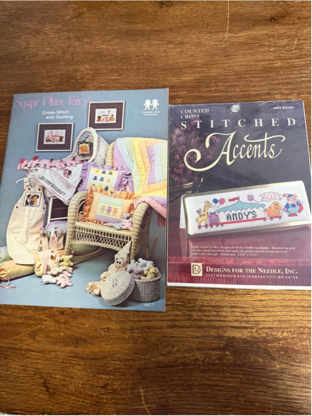 Vintage Cross Stitch Pattern Lot Sugar Plum Fairy VAC 7 + Stitched Accents Kit N